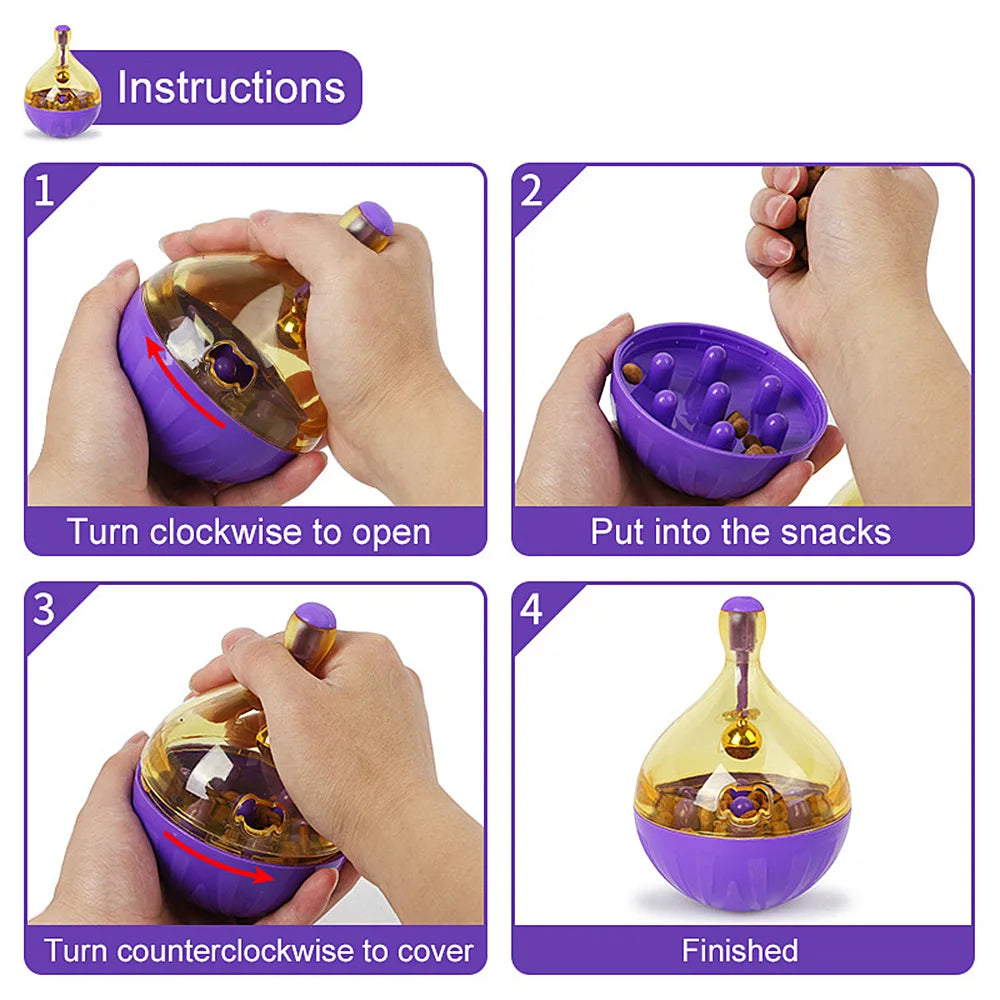Pet Fun Feeding Toy – Interactive Cat & Dog Tumbler Feeder for Puppies and Kittens, Exercise and Treat Dispenser