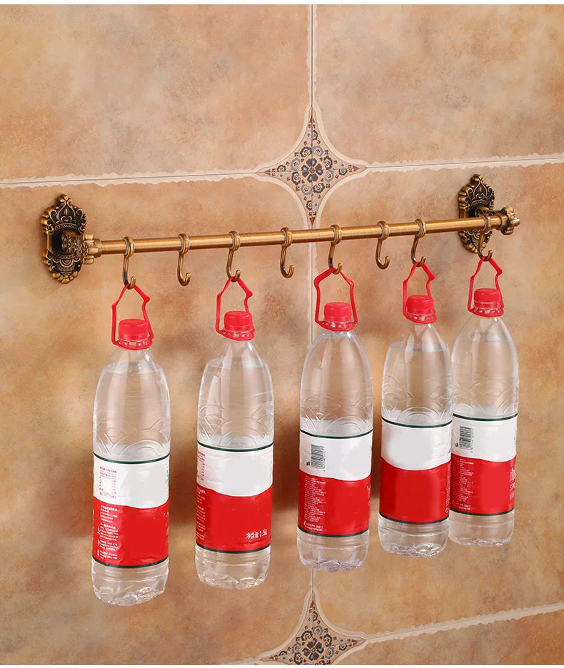 Wall Mounted Kitchen Storage Rack Shelves with Movable Hook Spoon Holder Organiser Kitchen Utensil Accessories Kitchen Tools