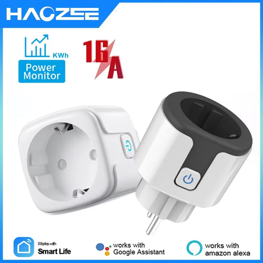 Tuya Smart Wifi Plug 16A/20A EU Outlet 3680W Power Meter Wireless Remote Control Smart Socket Compatiable With Alexa