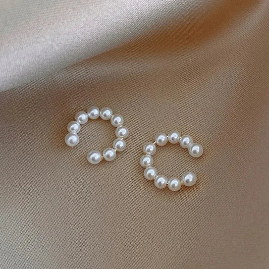Pearl Ear Cuff Clip C-Shaped Earrings
