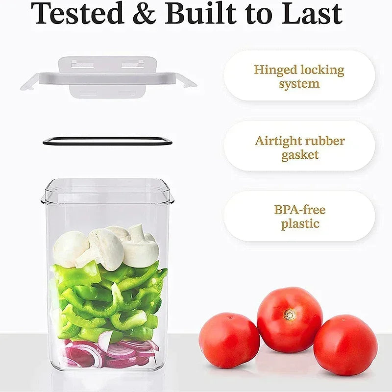 Food Storage Containers Kitchen Organiser and Storage Container with Lids Refrigerator Noodle Box Tank Sealed Cans 5Pcs Set