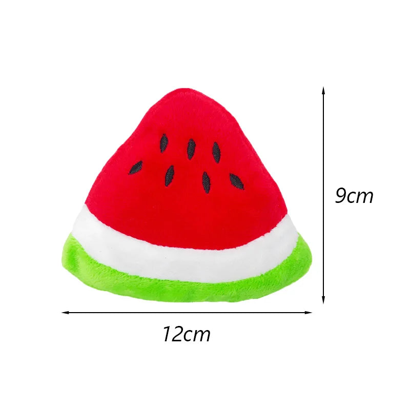 Plush Fruit-Shaped Dog Toy – Squeaky Chew Toy for Small & Medium Dogs, Teeth-Cleaning Pet Toy for Puppies and Cats