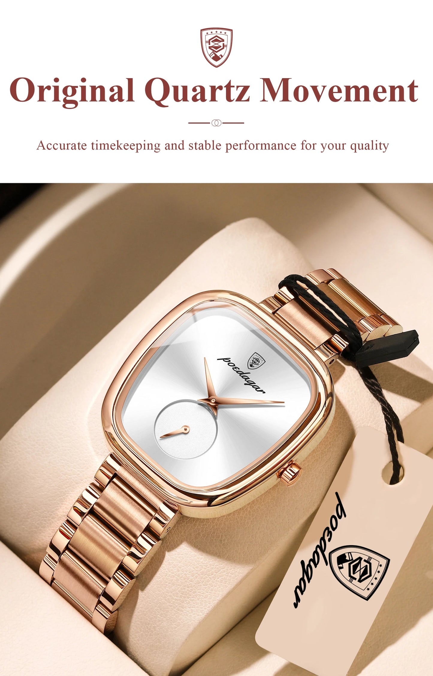 POEDAGAR Fashion Watch For Woman Waterproof Stainless Steel Quartz Couple Watches High Quality Ladies Wristwatch Girlfriend Gift