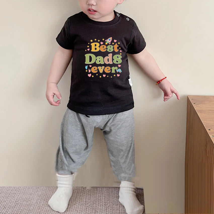 Kids Newborn Baby Summer Short Sleeved T-shirt Funny Best Mama Ever Print Cotton Tops infant boy and girl Tshirt Toddler Tees