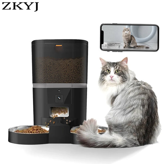 4L Smart Automatic Pet Feeder – Camera & Voice Video Cat and Small Animal Food Dispenser with Dog Feeding Bowl