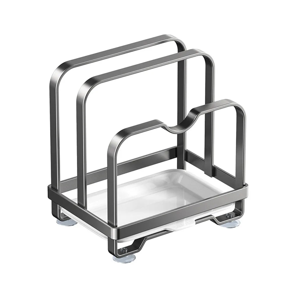 Vertical Cutting Board Holder Rustproof Anti-slip Pot Lid Storage Rack Moisture-proof Space Saving Chopping Board Organiser