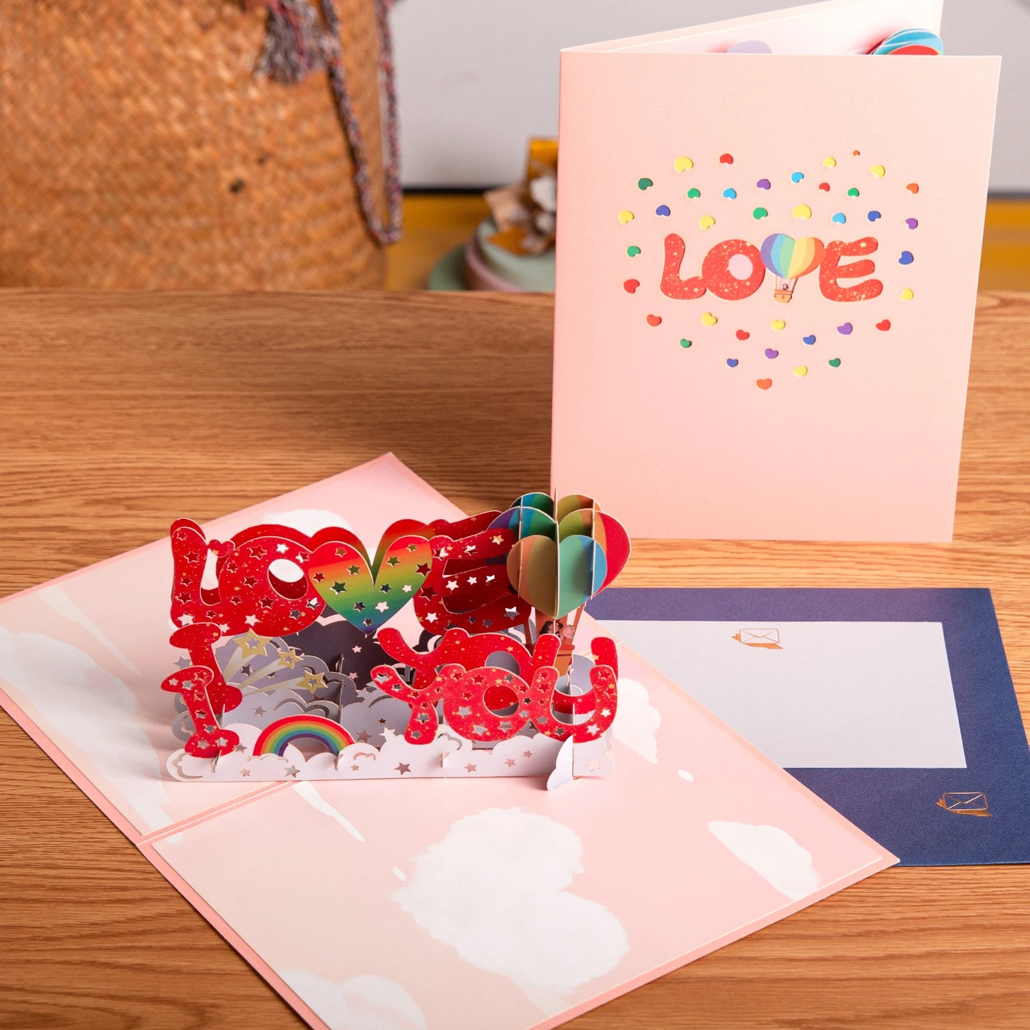 3D Love Pop Up Card for Valentine's Day Wedding Invitations Anniversary Wife Husband