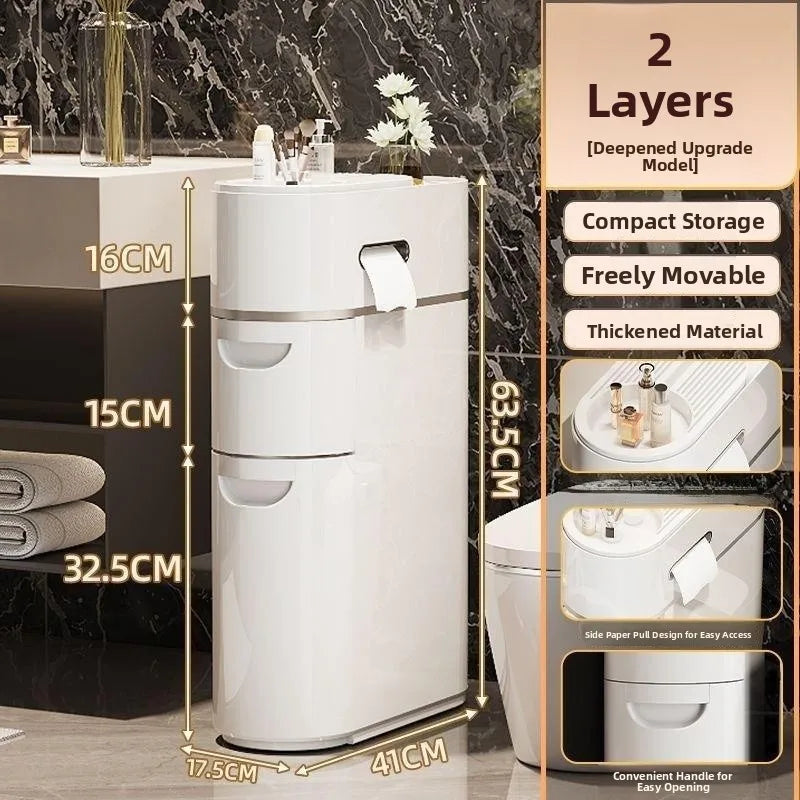 Bathroom Bedroom Narrow  Floor Standing Storage Rack No Installation Required Bathroom Organizer Bedroom Storage Solution
