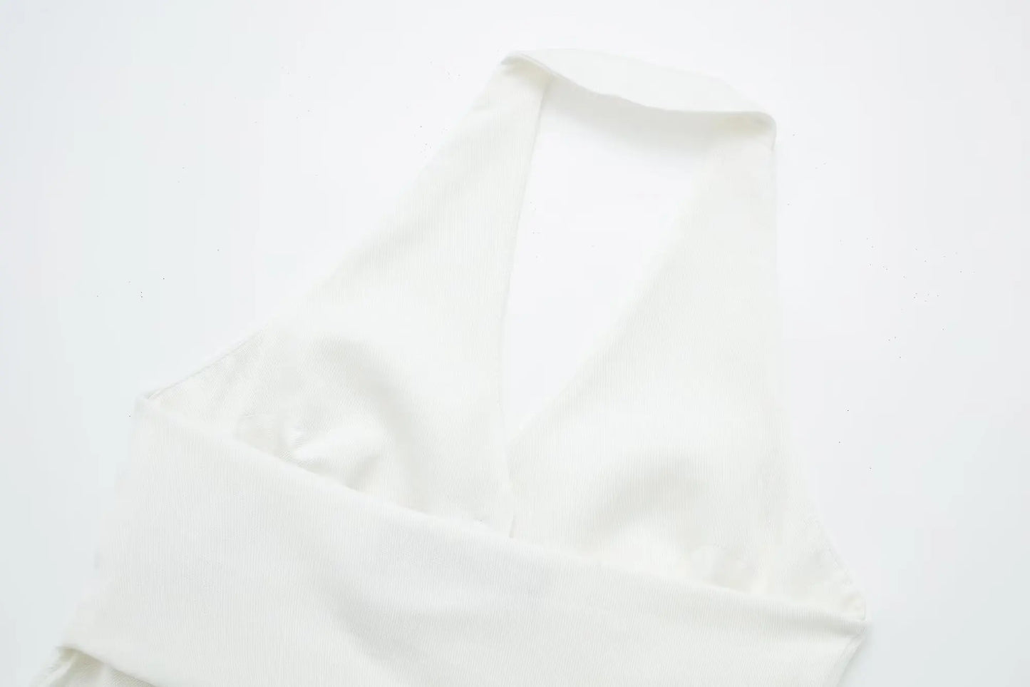 Women's Linen Look Halterneck Vest And Wide Leg Trouser