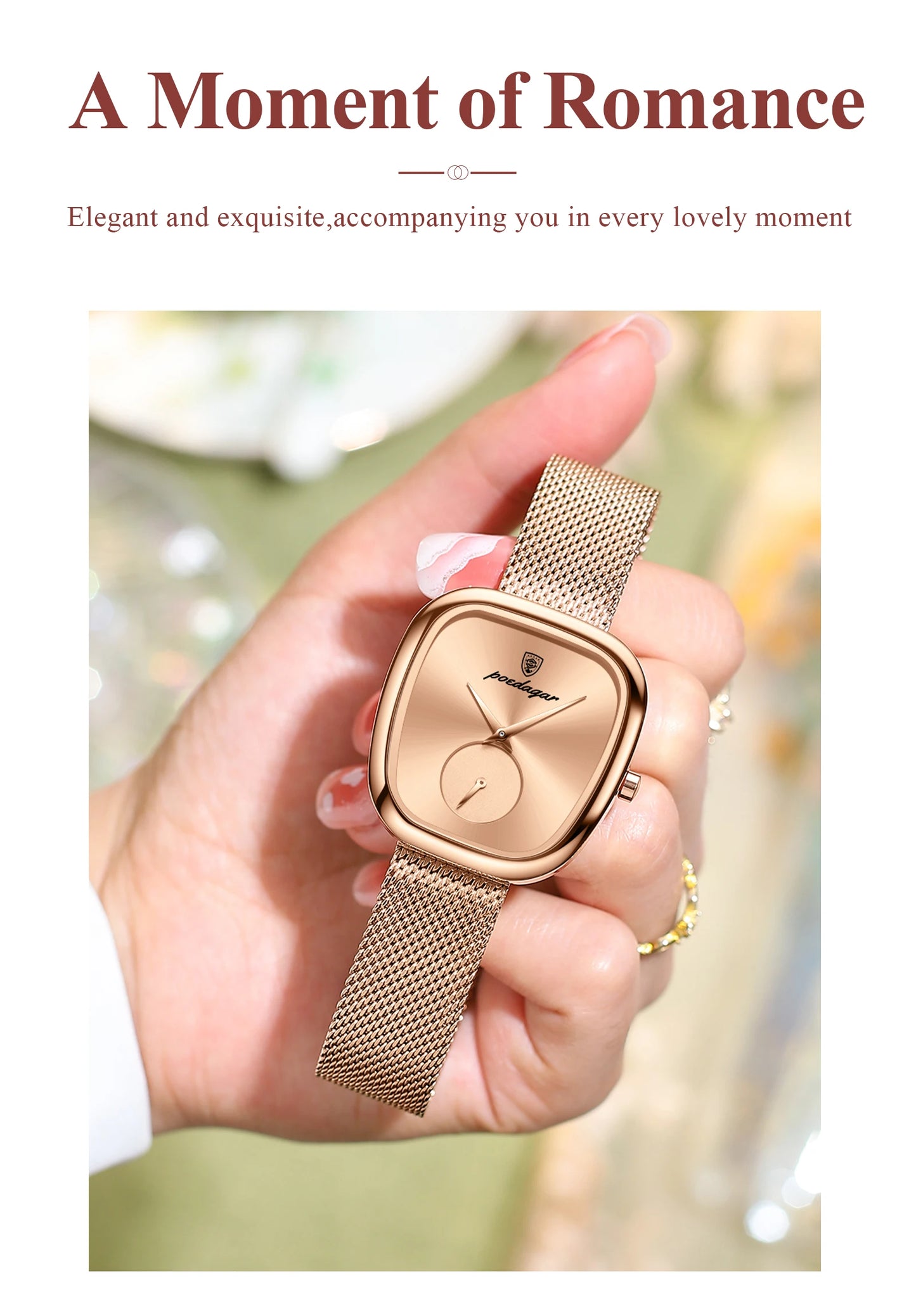 POEDAGAR Top Elegant Fashion Woman Wristwatch Waterproof Stainless Steel Ladies Watch Luxury Women's Quartz Watches Female Reloj