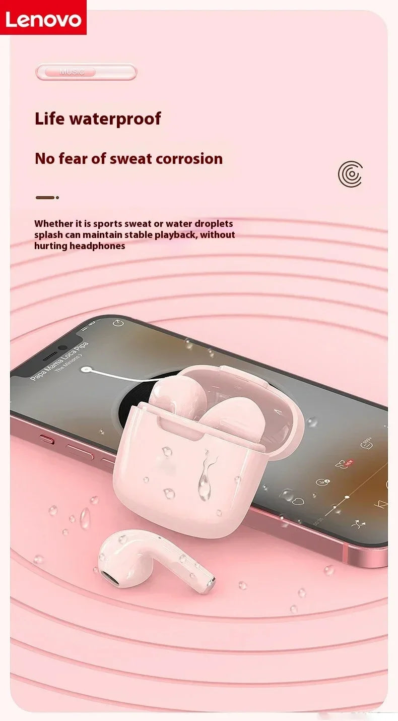 Lenovo Wireless Bluetooth Earbuds Mini In-Ear Earphones Compatible with Huawei, Android and Apple Devices Ultra-Low Latency