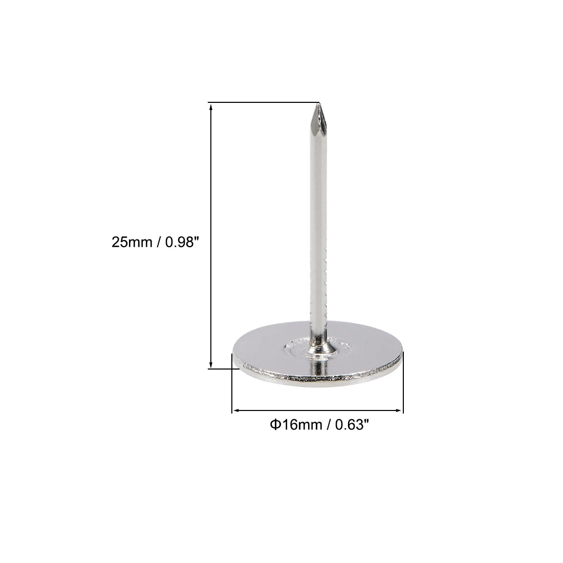 uxcell 20/40/60/80/100/150/200pcs Upholstery Nails Tacks 16x20/16x25/19x23mm Flat Head Furniture Nails Silver Tone