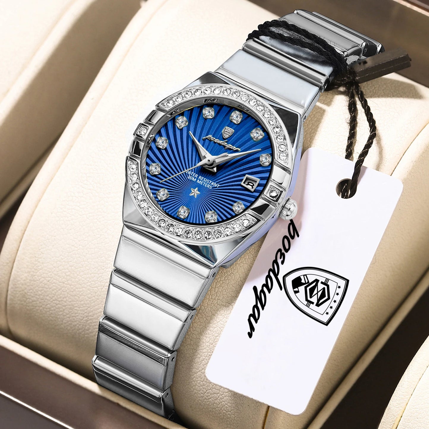 POEDAGAR Top Exquisite Woman Watch Waterproof Luminous Date Stainless Steel Watches For Ladies Elegant Quartz Women's Wristwatch