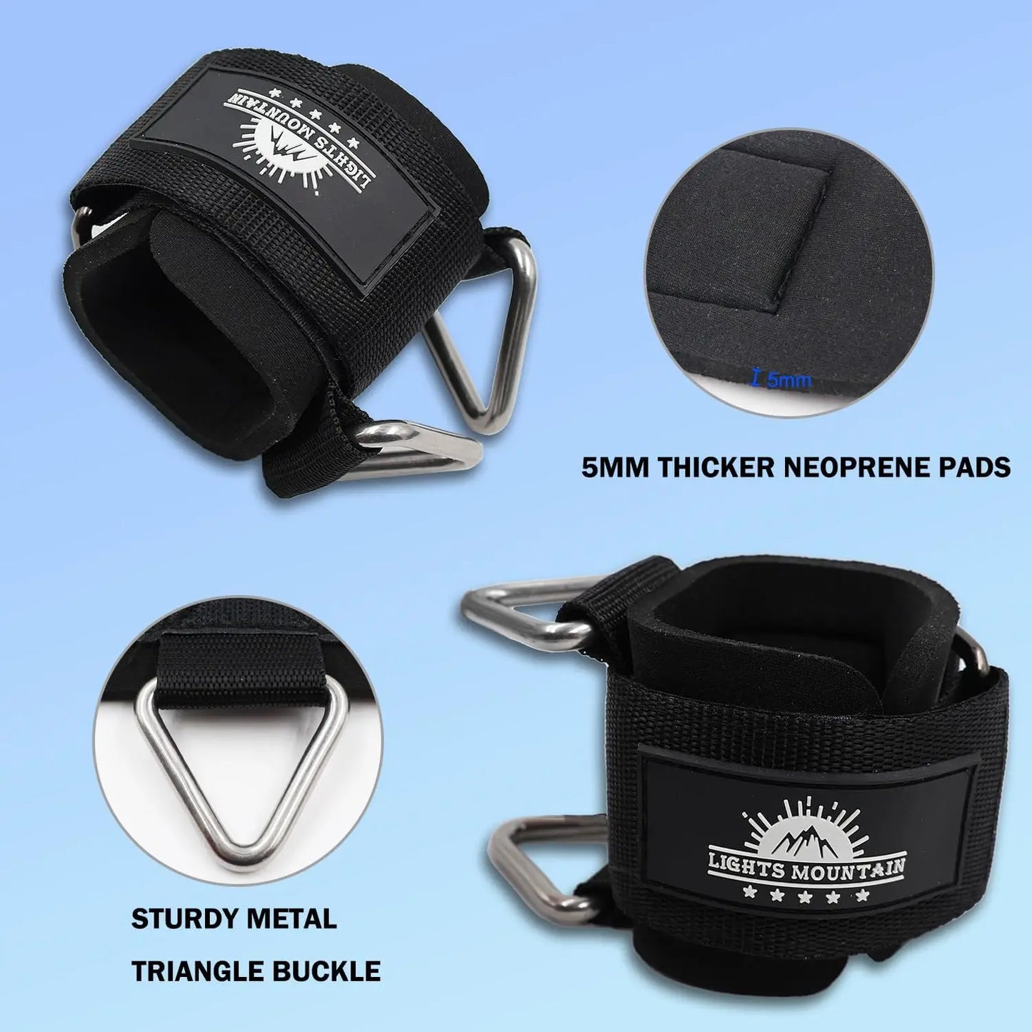 Adjustable Wrist Cuffs Padded Straps for Cable Machines