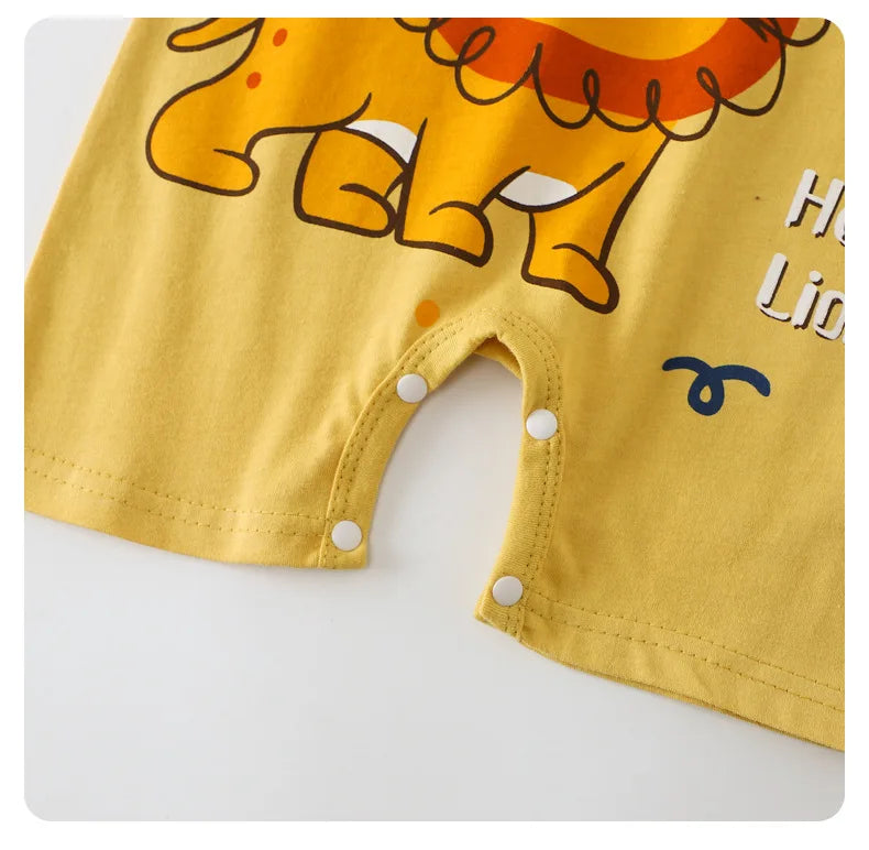 Infant Toddler Crawling Clothes Cotton Summer Boys Girls Thin Baby Short Sleeved Romper Suit Children's Onesie