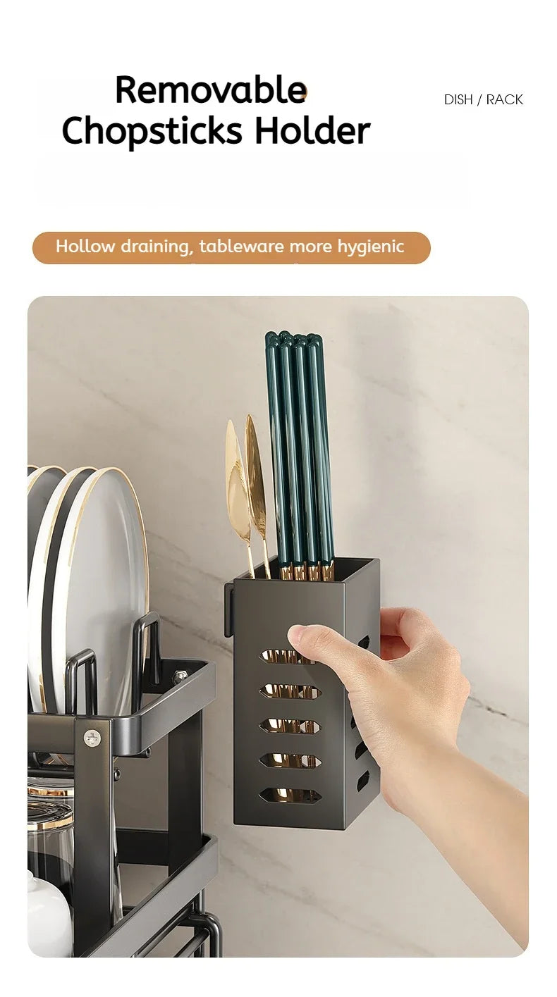 Expandable Over Sink Dish Drying Rack Kitchen Plate Bowl Organiser With Drainboard Countertop Utensil Storage Space Saving Shelf