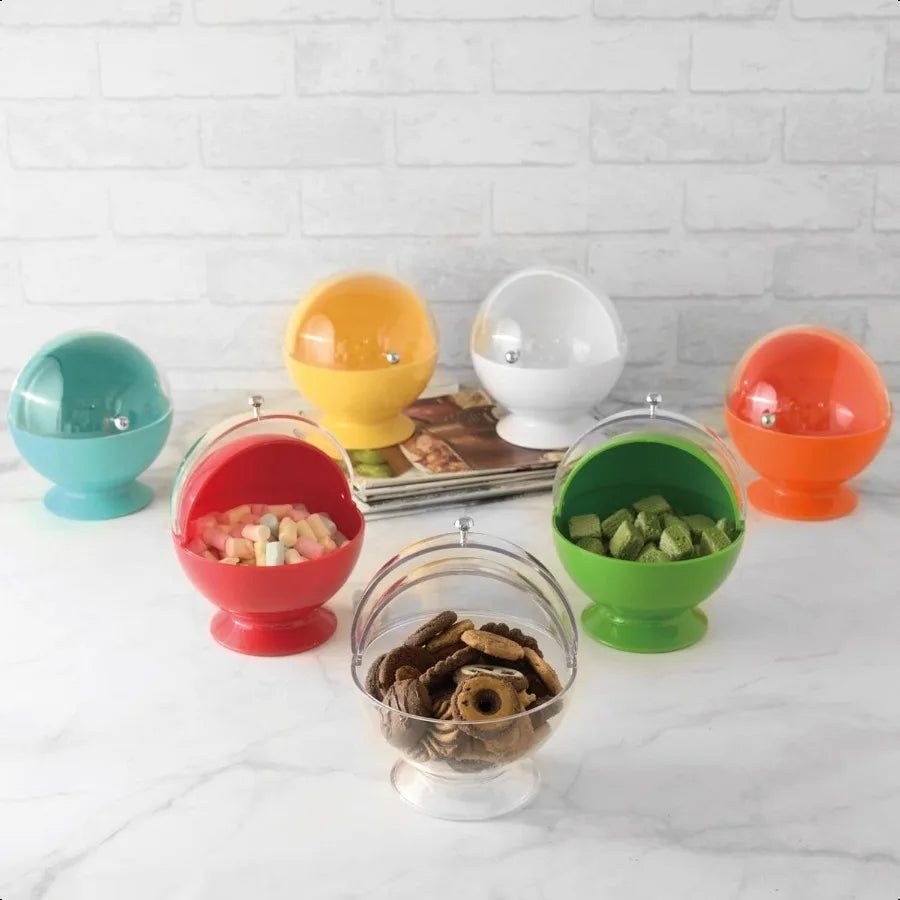 ware Sugar Candy Bowl with Clear Roll Top Lid Acrylic Plastic MultiPurpose Serving Bowl Kitchen Food Storage Container for Home