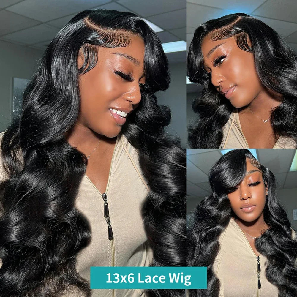 Varlea 200% Density 40 Inch Body Wave Human Hair Loose Body Wave Lace Front Wig 13x6 13x4 Hd Lace Frontal Wigs Black For Women