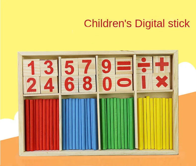 Kids Wooden Math Toys for Children Montessori Educational Learning Number Counting Sticks Kindergarten Mathematics Teaching Aids