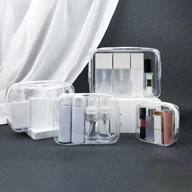 Transparent PVC Waterproof Zipper Makeup Cosmetic Bag