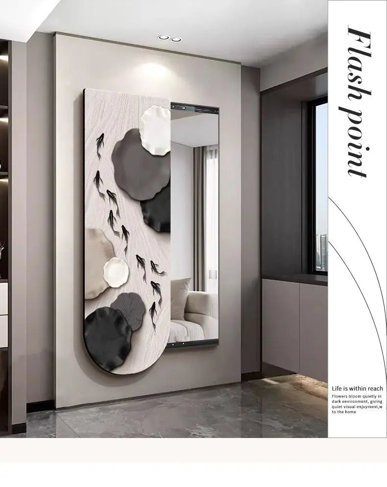 Bathroom Rectangle Mirror Organiser Creative Black Wall Mirror Bedroom Ornament Decorazioni Casa Home Furniture Accessories