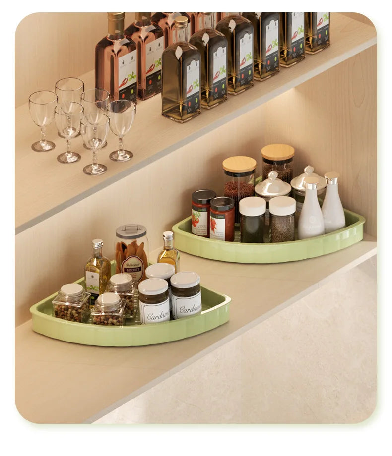 Kitchen Spice Rack Shelf Countertop Corner Multifunctional Seasoning Supplies Rack Saving Spice Rack Organiser with Hooks
