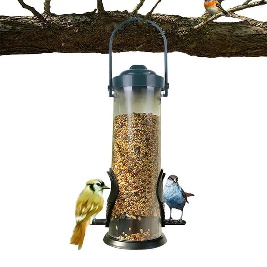 Dangling Squirrel-Proof Bird Feeder – Tubular PP Bird Food Dispenser