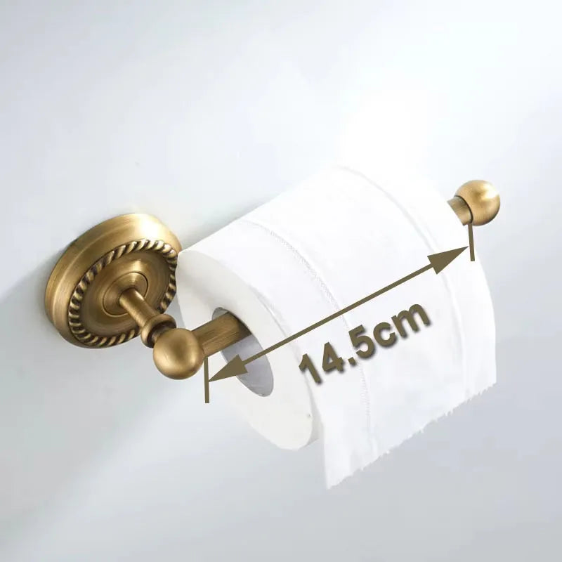 Solid Brass Bathroom Accessories Set,Robe hook,Paper Holder,Towel Bar,Soap Basket,Bathroom Fitting Sets