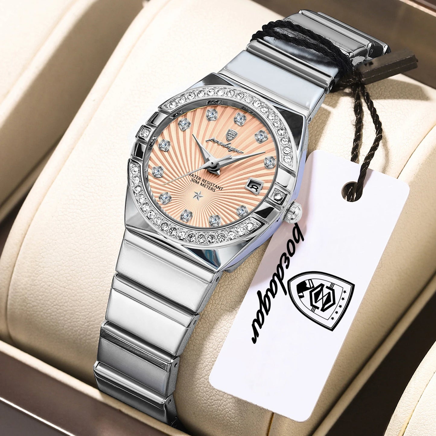 POEDAGAR Top Exquisite Woman Watch Waterproof Luminous Date Stainless Steel Watches For Ladies Elegant Quartz Women's Wristwatch