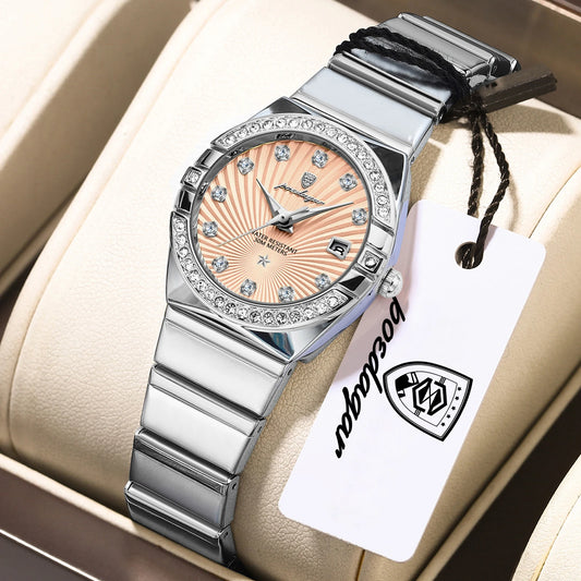 POEDAGAR Top Exquisite Woman Watch Waterproof Luminous Date Stainless Steel Watches For Ladies Elegant Quartz Women's Wristwatch