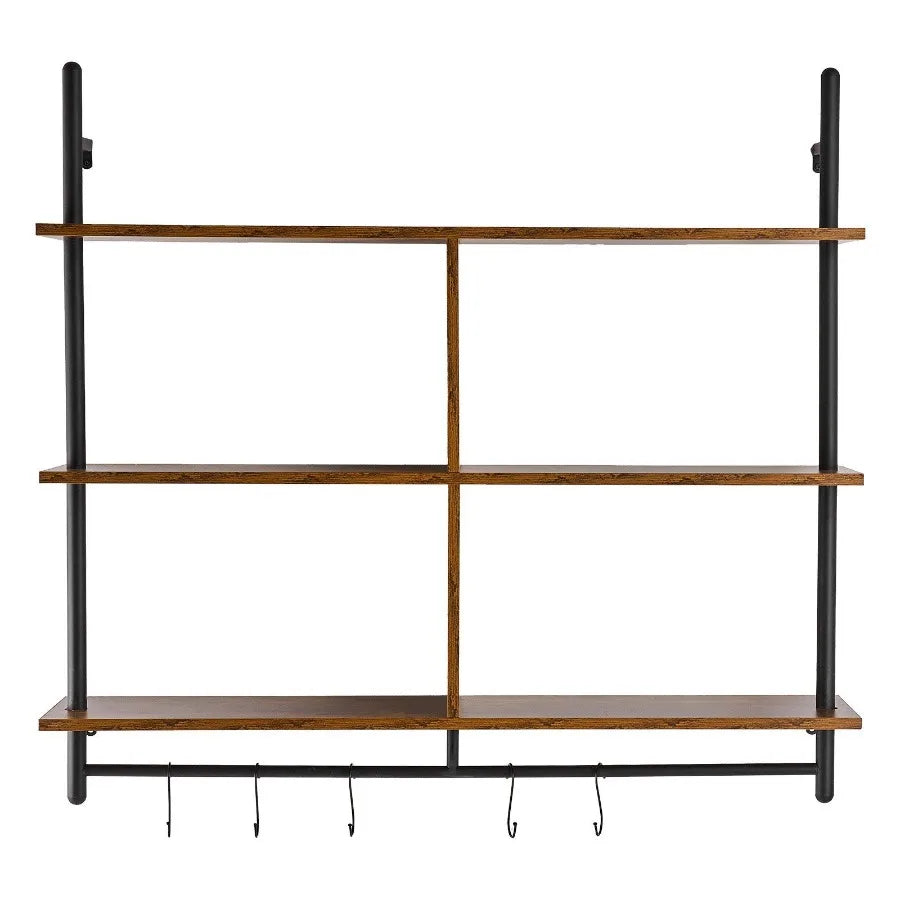 Industrial Pipe Shelf 3 Tier 41.5x9.84in WallMount for Kitchen Bedroom