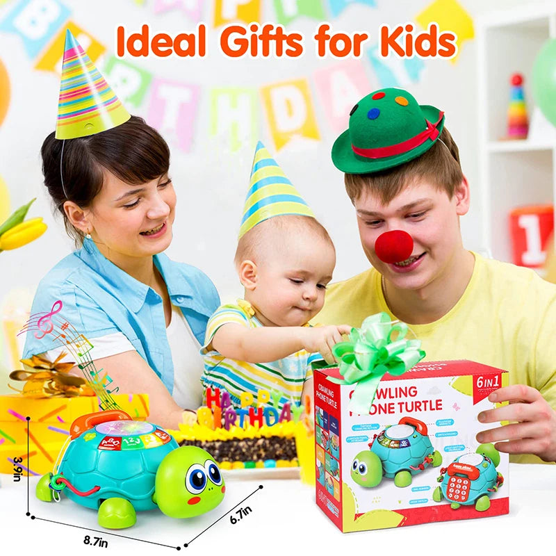 Baby Toys 6-18 Months Music Turtle Crawling Light Sound Music Toy Girl Boy Early Learning Educational Toys Infant Toddler Gifts