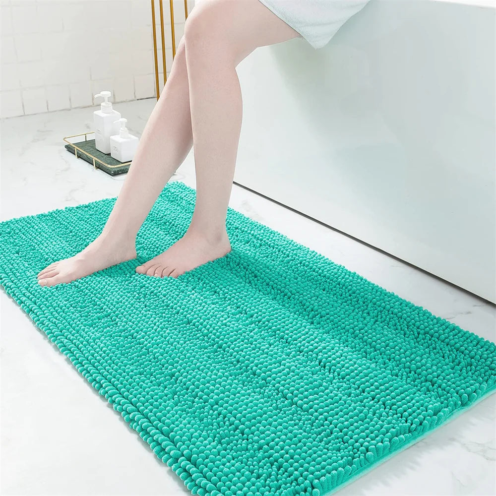 Olanly Super Absorbent Bathroom Rug Luxury Chenille Bath Mat Plush Non-slip Shower Mat Bathroom Carpet Welcome Deal Floor Mats