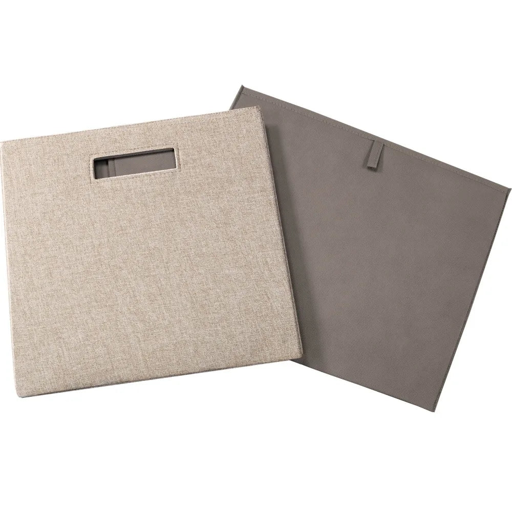 Foldable Fabric Cube Storage Box, Brown