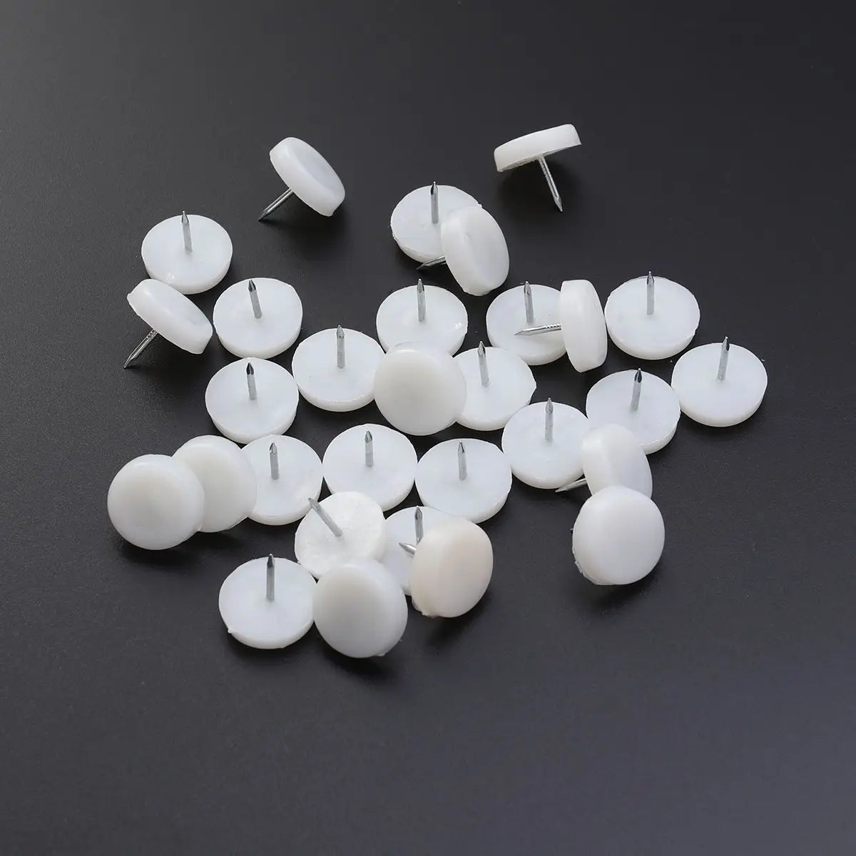 30 pcs Furniture Sliders Decorative Tacks Sofa Upholstery Leg Pads Increase Height Iron Plastic Nail