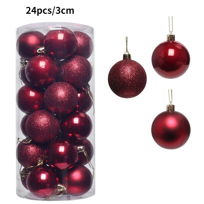 24-36Pcs Xmas Tree Balls Decorations