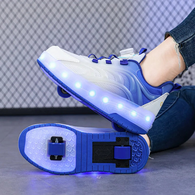 Two Wheels Children's Led Light Roller Skate Shoes