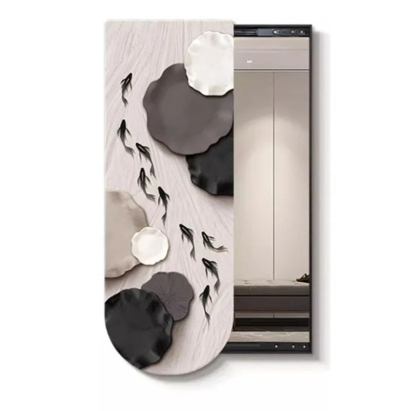 Bathroom Rectangle Mirror Organiser Creative Black Wall Mirror Bedroom Ornament Decorazioni Casa Home Furniture Accessories