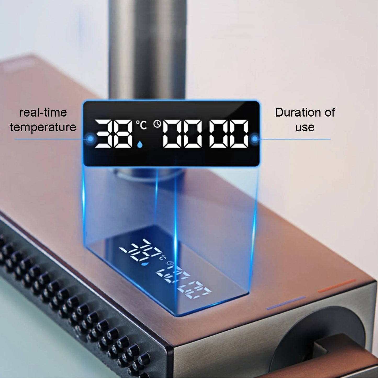 Gun Gray Brass Kitchen Sink Faucet Pull Out Sprayer Hot Cold Mixer Tap LED Digital Display Multifunction 360°Swivel Luxury Crane