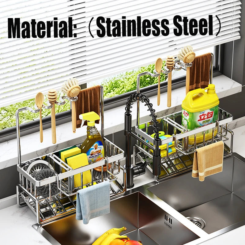 Stainless Steel Storage Shelf, Metal Kitchen Organiser Rack for Pantry, Bathroom, Office, Heavy Duty & Space Saving