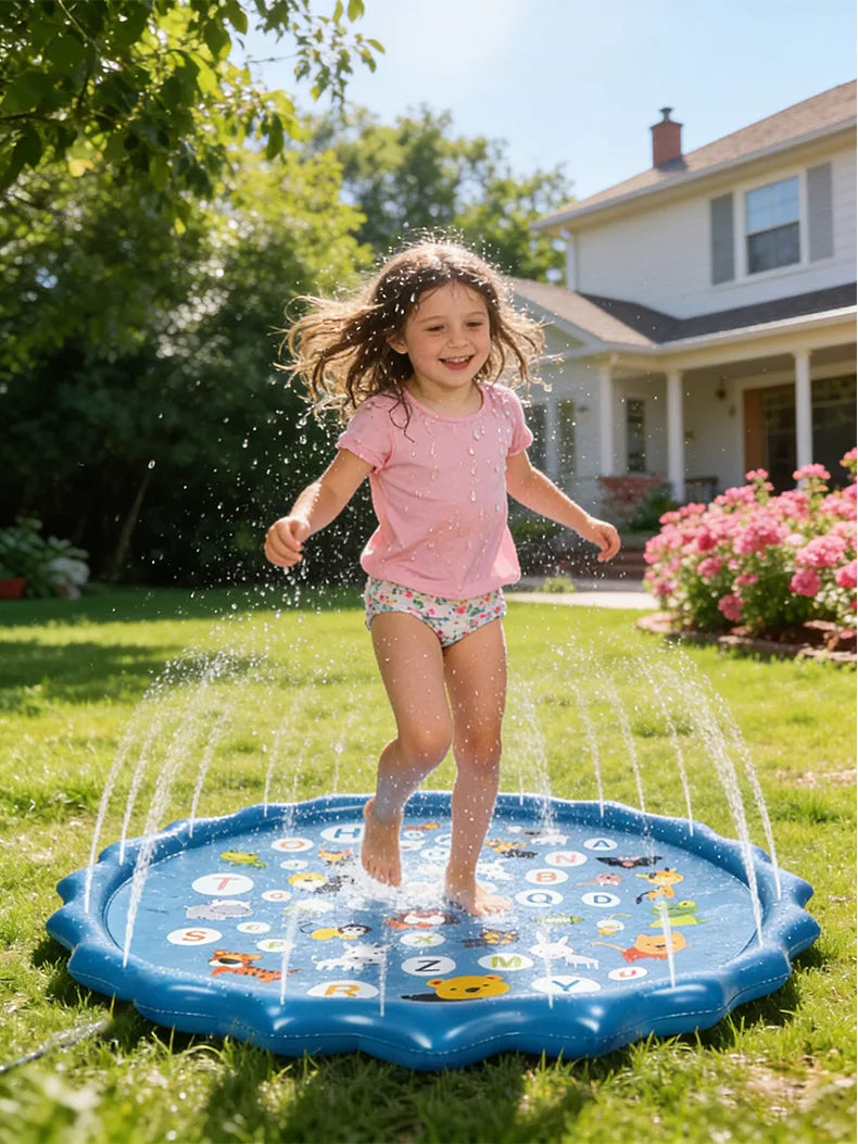 90 Cm Inflatable Water Play Mat Alphabet Beach Spray Mat Children Play Mat Summer Outdoor Backyard Water Toy Children