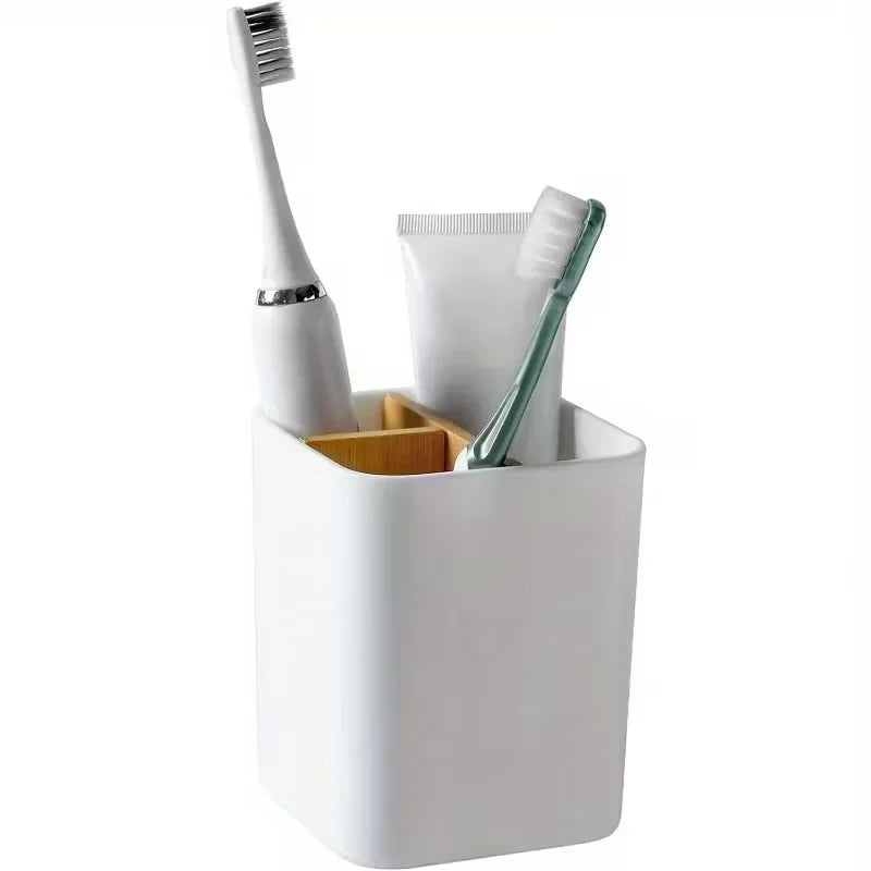 Bathroom Organiser Made of with Three Compartments for Toothbrushes And Toothpaste, Suitable for Electric Toothbrushes