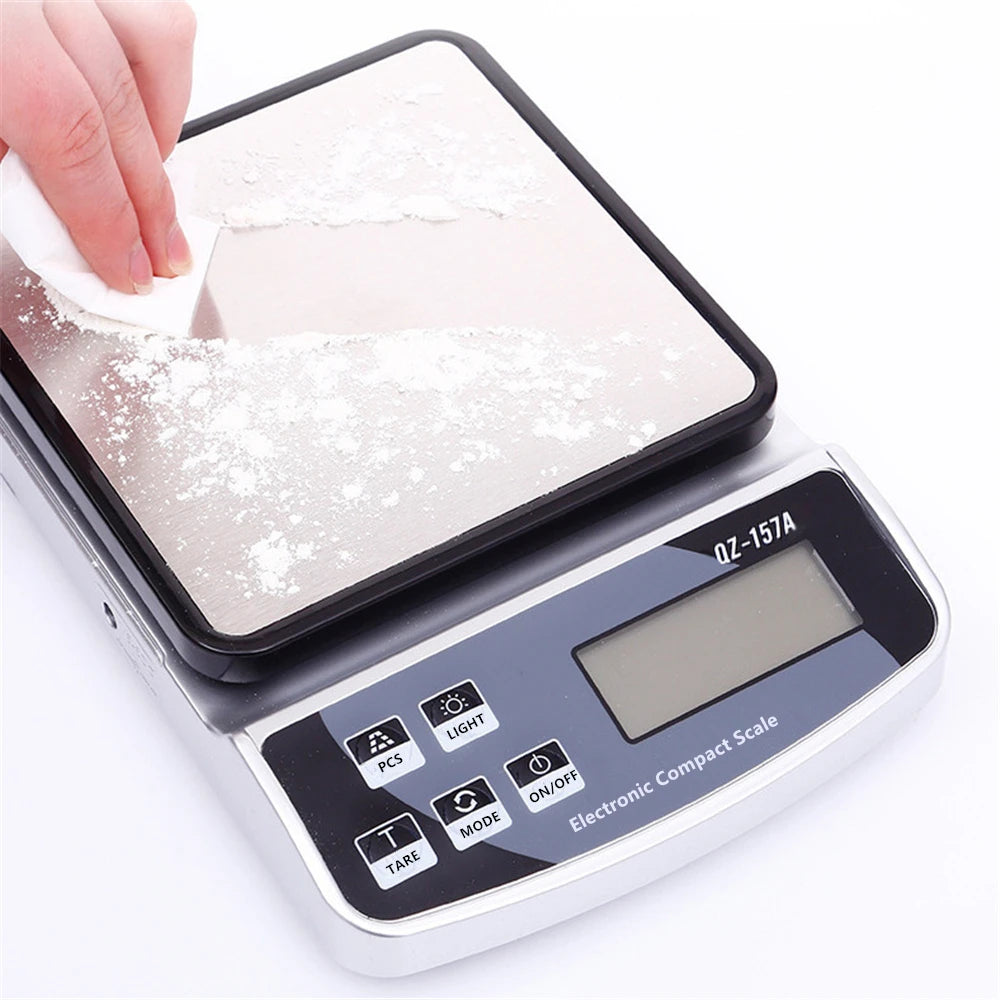 Digital Precision Scale Electronic Scale Waterproof Smart Kitchen Scale with Calibration USB Charge Coffee Balance 15/10/3KG