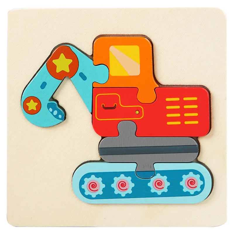 Kids Colorful Cartoon Animals 3D Puzzles Games
