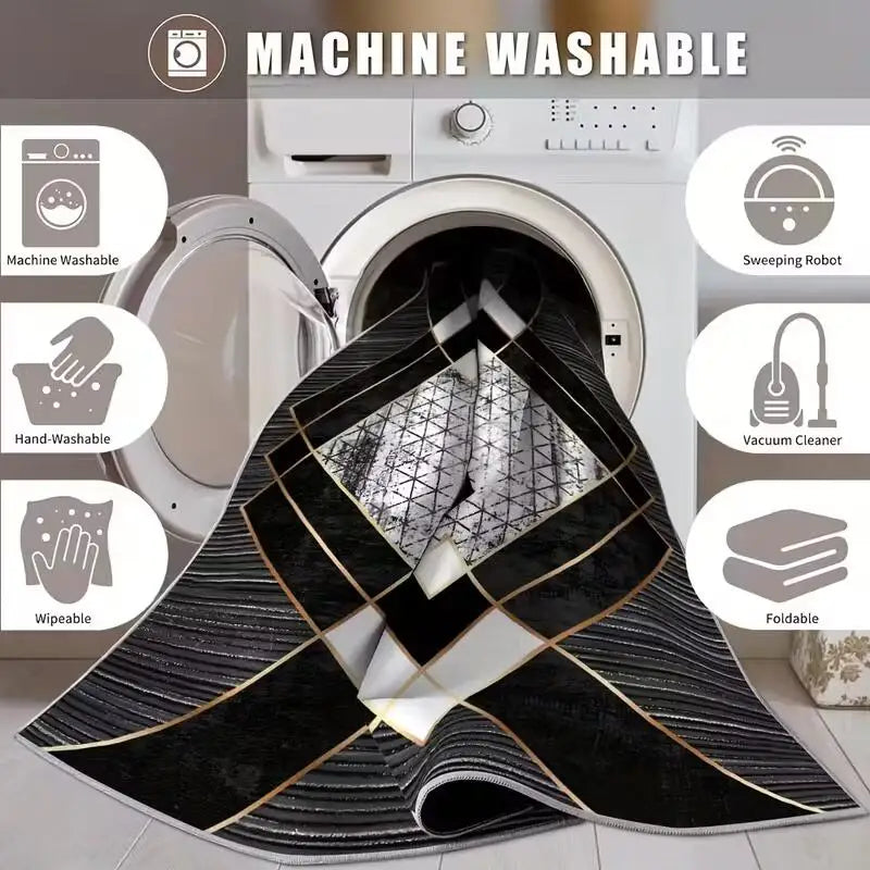 Nordic Simple Style Living Room Sofa Carpet Non-slip Machine Washable Decoration Lounge Rug Modern Soft Fluffy Bedroom Floor Mat