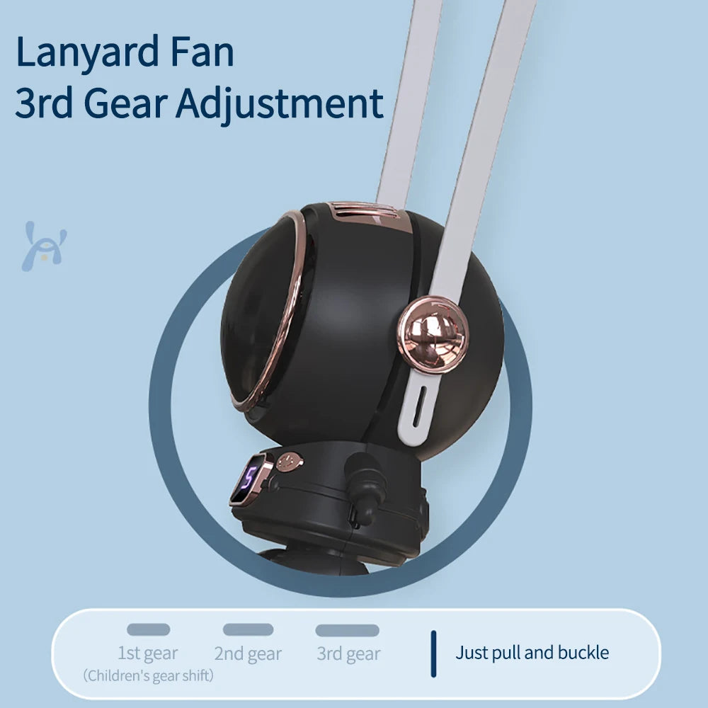 USB Rechargeable Bladeless Astronaut Handheld Mini Hanging Fan