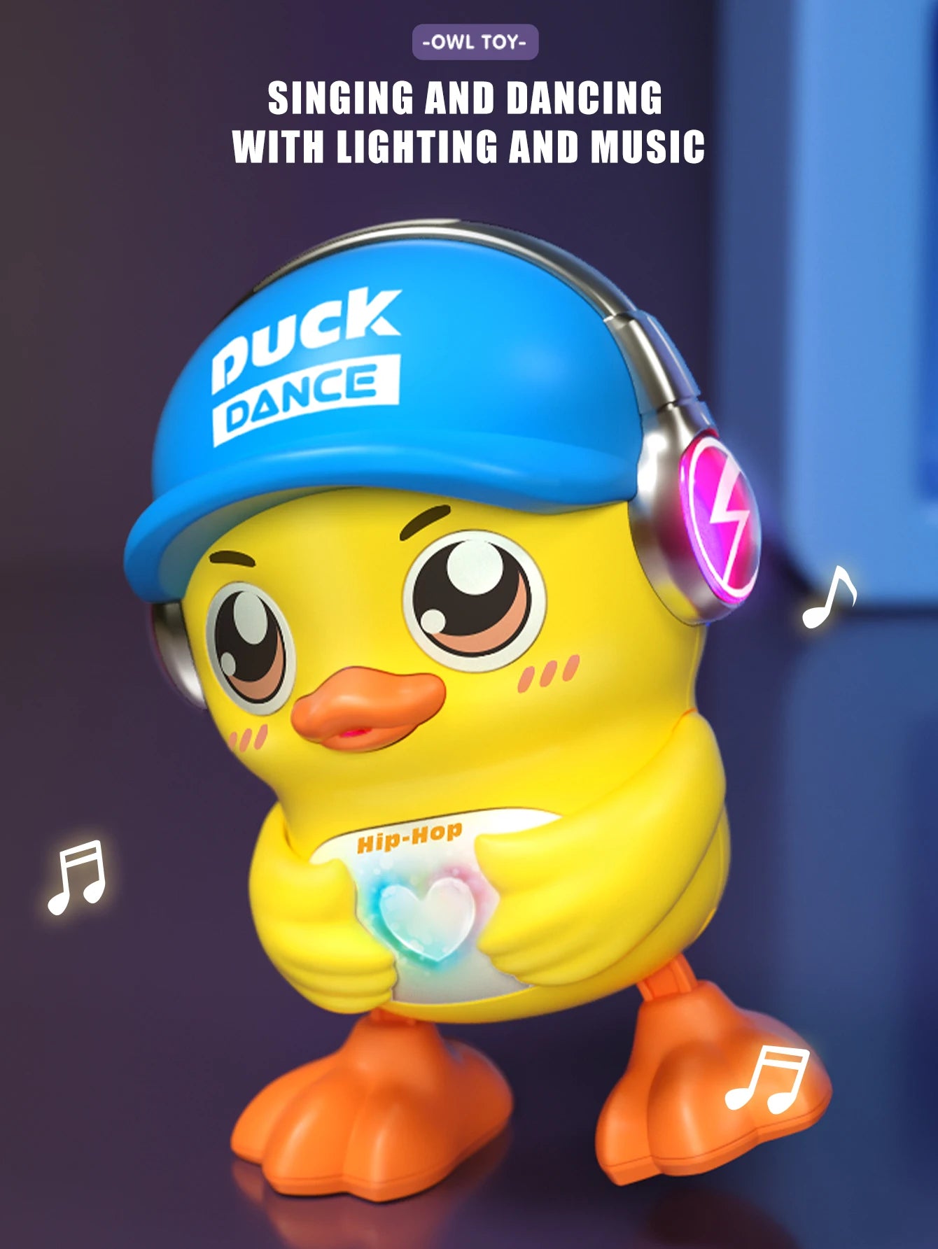 Cute Animals Electronic Toy, Owl Duck Pet with Music Light Dancing Adjustable Volume Moving Robot Mode for Children