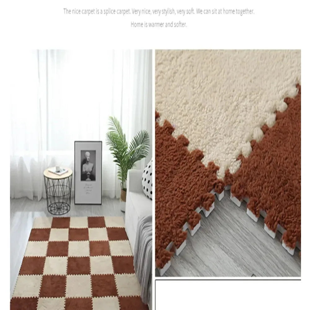 10Pcs Soft Plush Baby Play Mat EVA Foam Puzzle Carpet 30x30cm Children’s Mat Keep Warm for Kids Room Baby Toys Floor Playmat