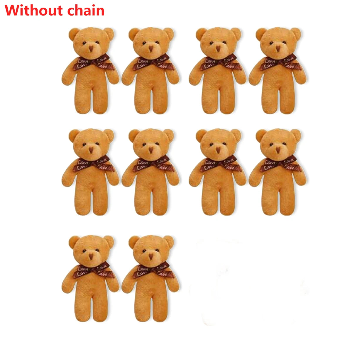 10pcs/Pack 12CM Couple Bear Flower Bouquet Dolls Mini Foam Teddy Bears Plush DIY Valentines Flower Gifts Packaging Accessor part