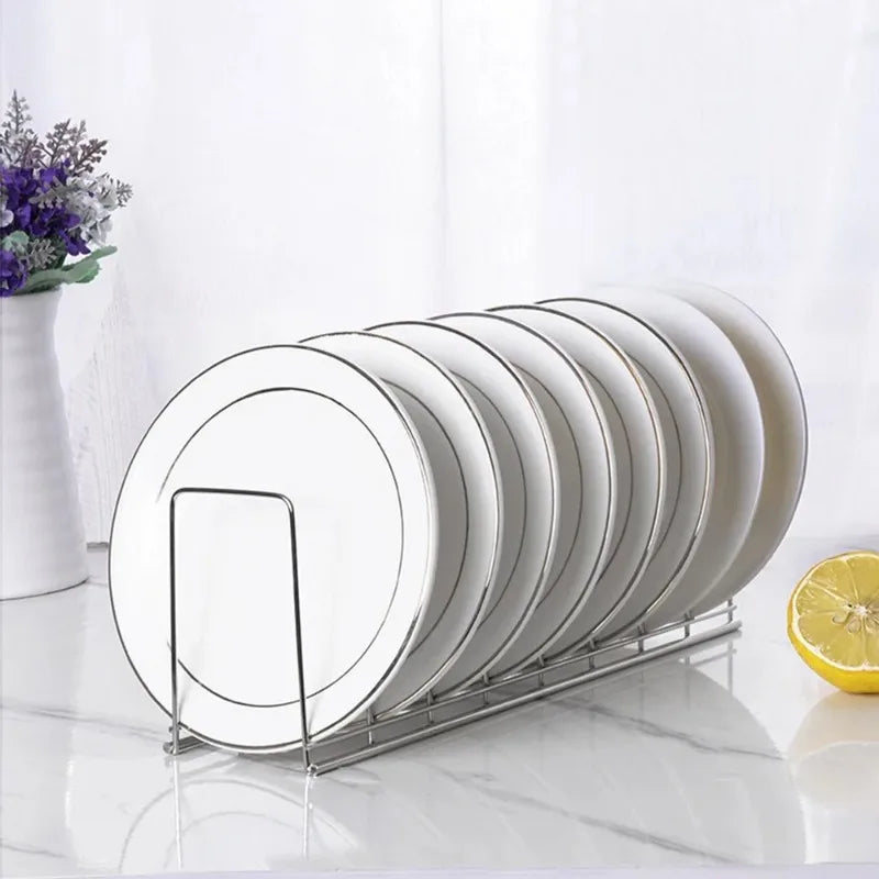 Stainless Steel Dish Storage Rack Desktop Drain Rack Household Bowl Rack Plate Rack Save Space Kitchen Dish Organiser